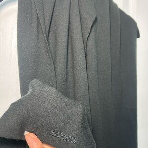 Hermes Black Cashmere Scarf